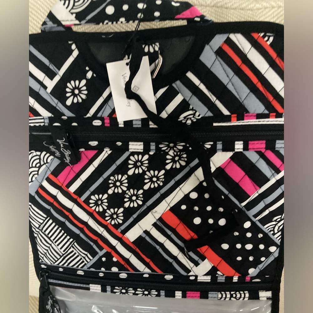 Vera Bradley hanging  cosmetic organizer in Northern Stripes design.